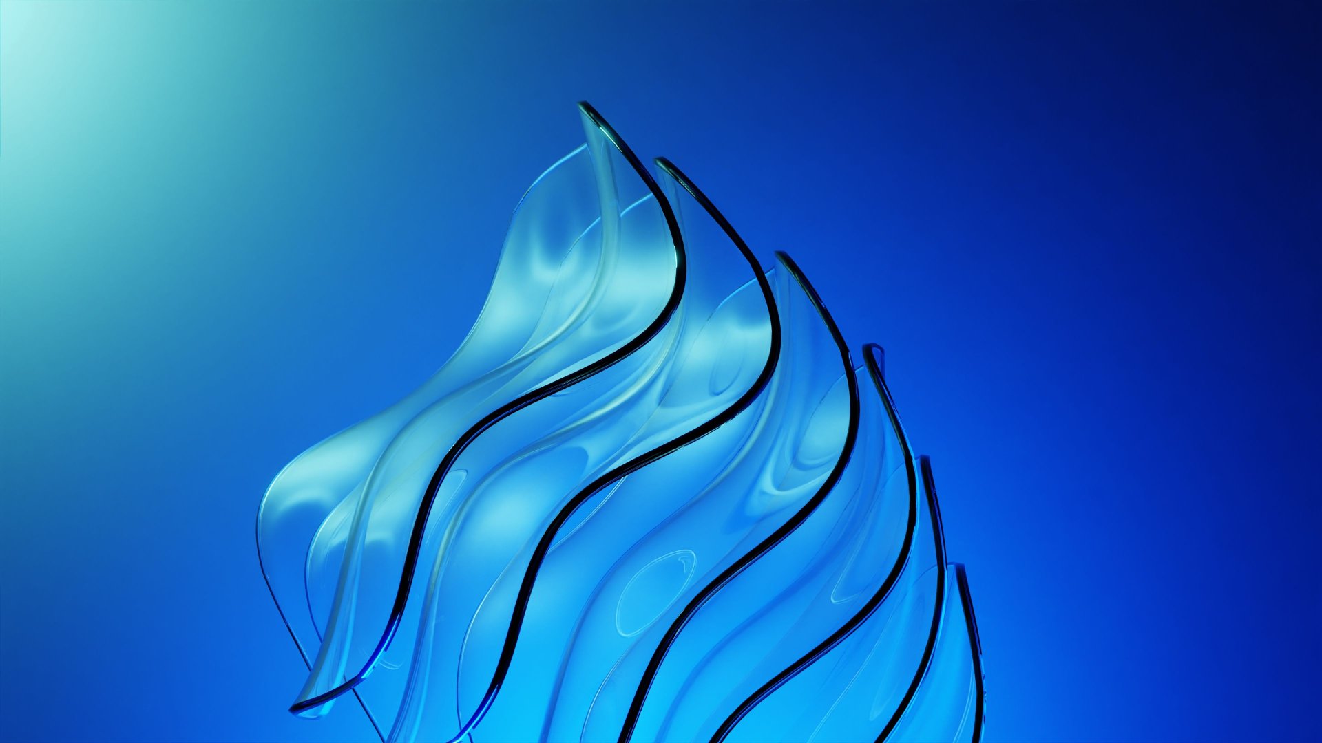 Blue Glassy Shapes - Free wallpaper download
