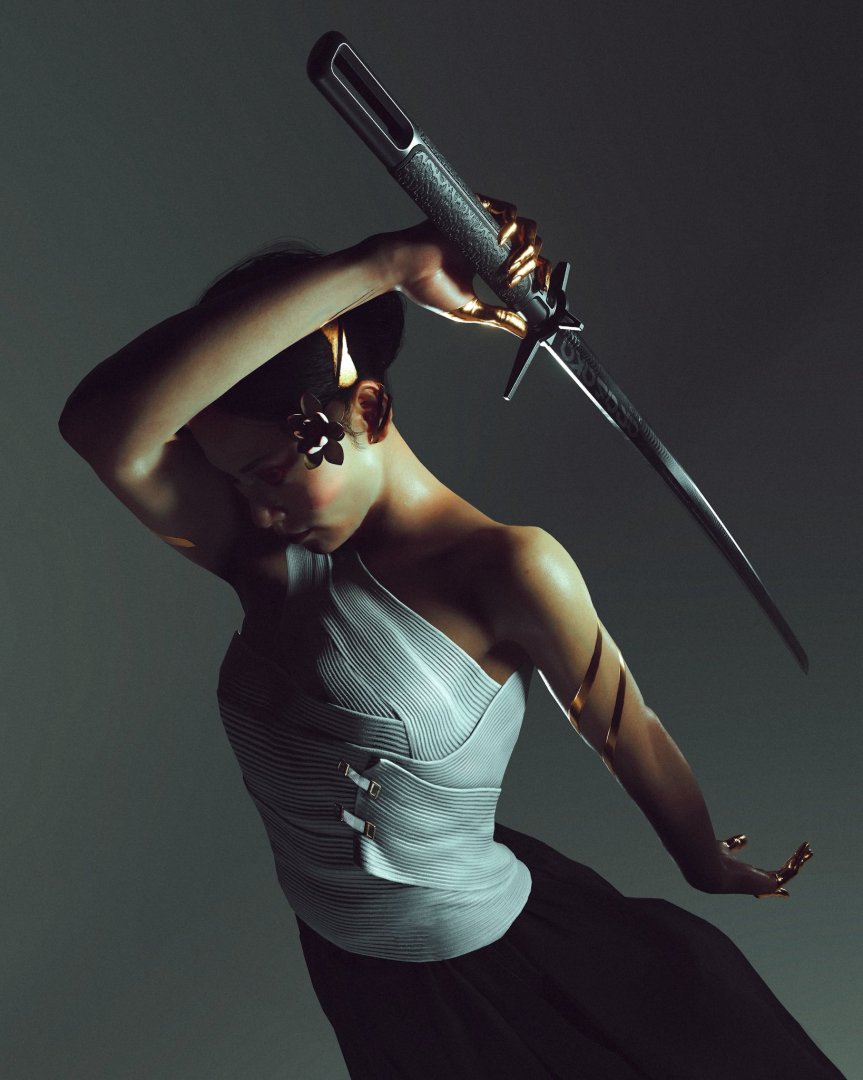 Hanako Arasaka Sword Pose - Free wallpaper download