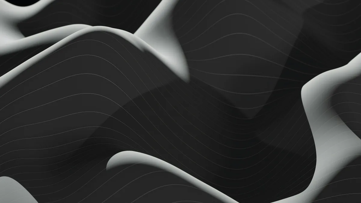Dark Abstract Background With Flowing White