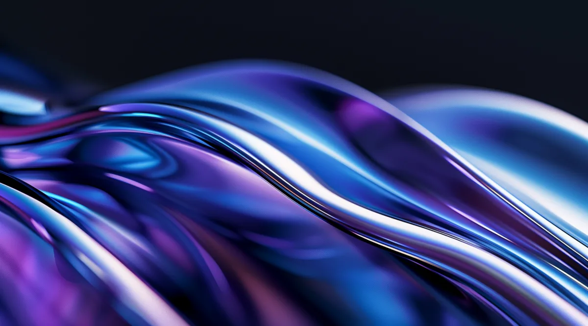 Glossy Iridescent Liquid Waves wallpaper