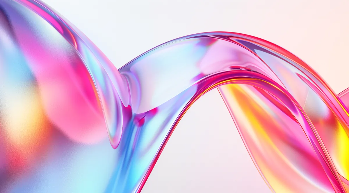 Translucent Glassy Ribbon Refracting Rainbow wallpaper